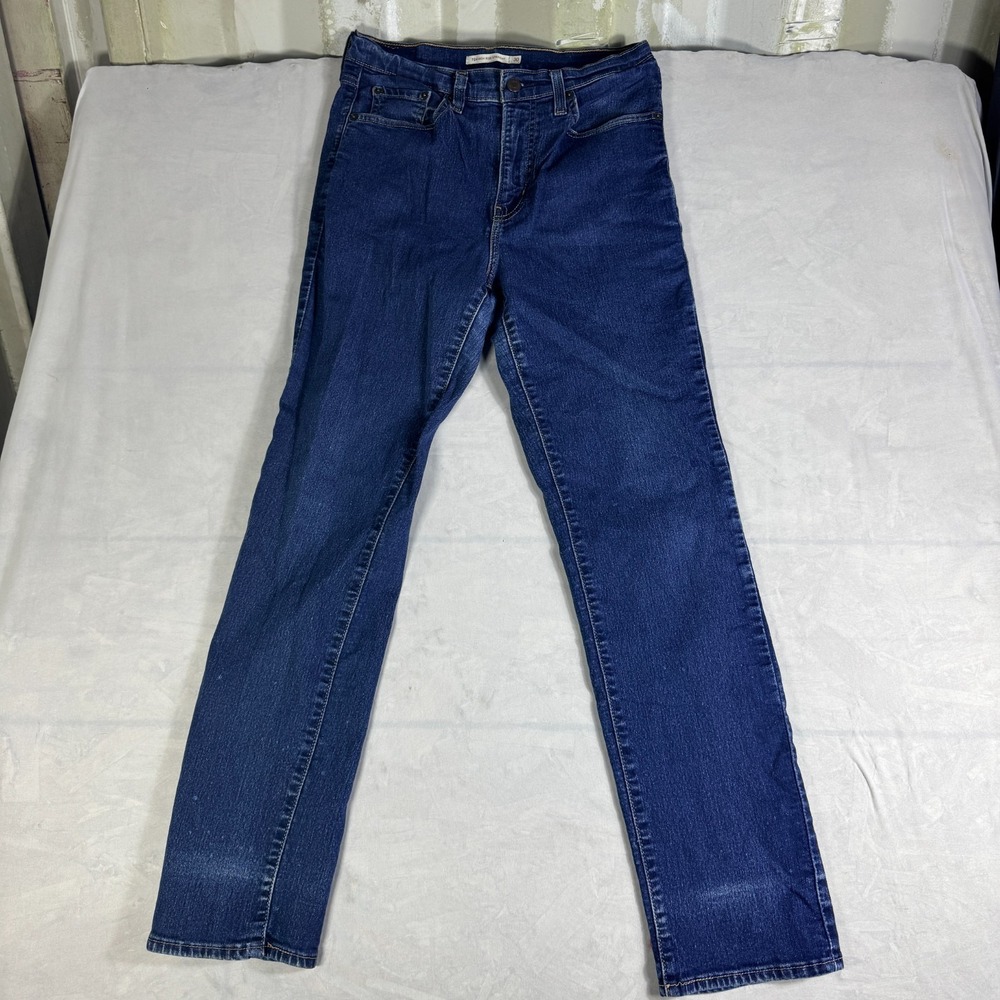Levi's 724 Womens Straight Jeans Navy Blue Denim High Rise Everyday Comfort 30